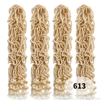 24Inch Nu Locs Crochet Braids Hair Goddess Curly Wavy Twist Braiding Hair Synthetic African Roots Braid Collection Extended Hair